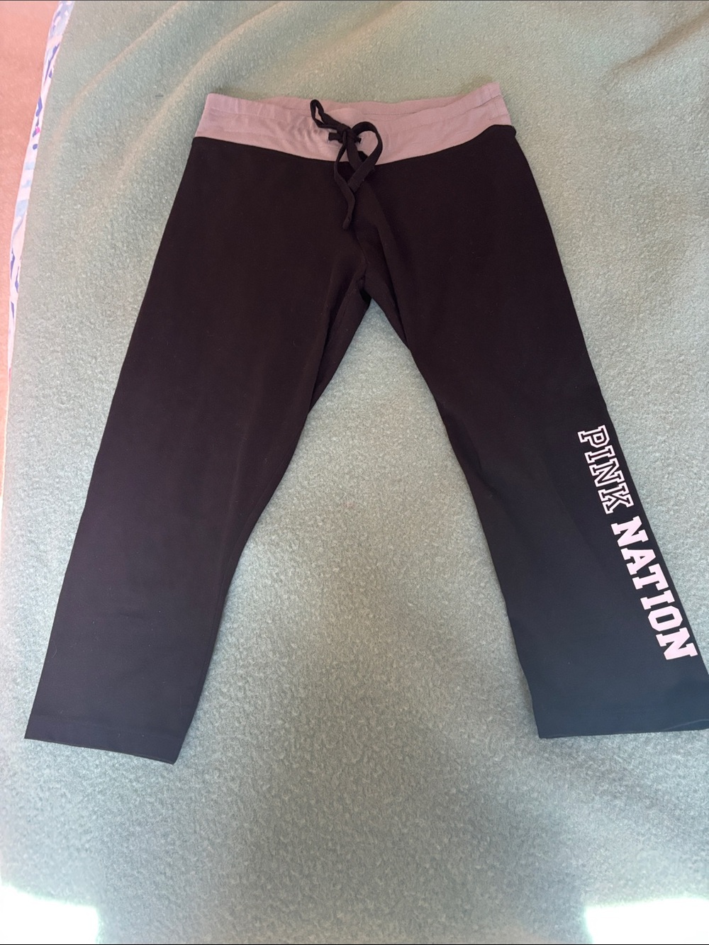 Victoria's Secret PINK NATION Black Capri Leggings